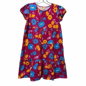 Garnet Hill Kids 14 Organic Cotton Pink Floral Print Tiered Dress K